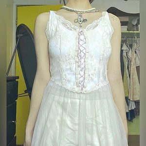 80’s corset lace long dress